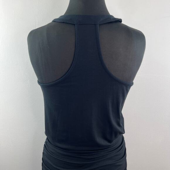 ATHLETA Black Ruched Dress Stretch V-Neck Racerback Tank Casual Size Small S - Picture 9 of 12